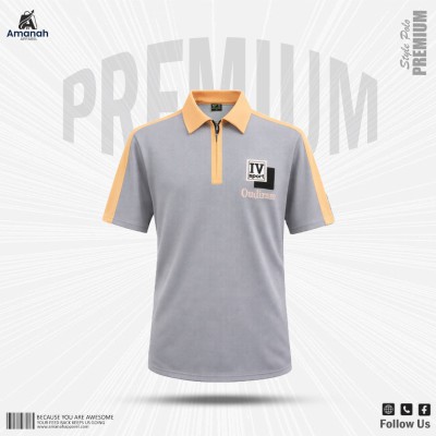 Waffle Fabric polo T-shirt