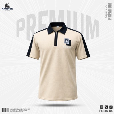 Waffle Fabric polo T-shirt